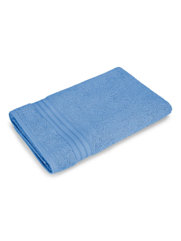 Layers Be Bold 100% Cotton 450 GSM Blue Solid Bath Towel-image-1