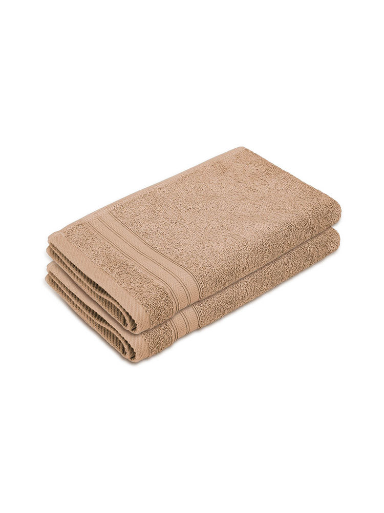 Layers Be Bold 100% Cotton 450 GSM Beige Solid Hand Towels (Pack of 2)-image-20
