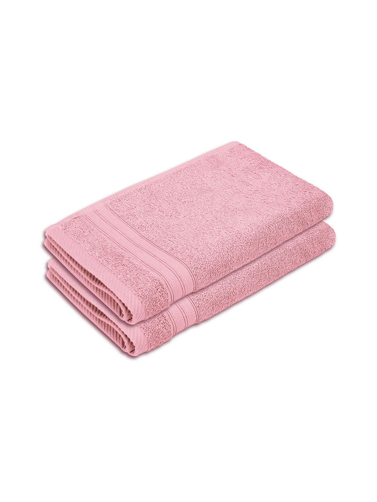 Layers Be Bold 100% Cotton 450 GSM Pink Solid Hand Towels (Pack of 2)-image-3