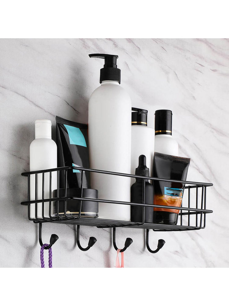 Story@Home Shower Caddy Metal Stainless Steel Wall Shelf (Number of Shelves - 1, Black)
