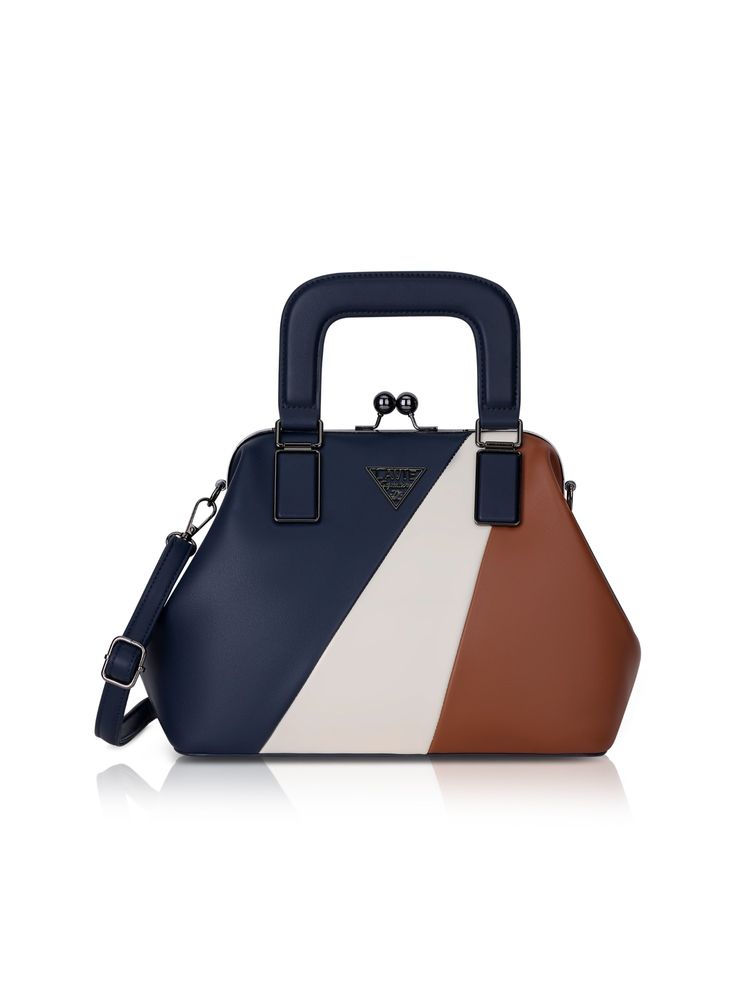 Lavie Signature Women Macon Frame Colorblock Satchel Bag With Detachable Strap-image-7