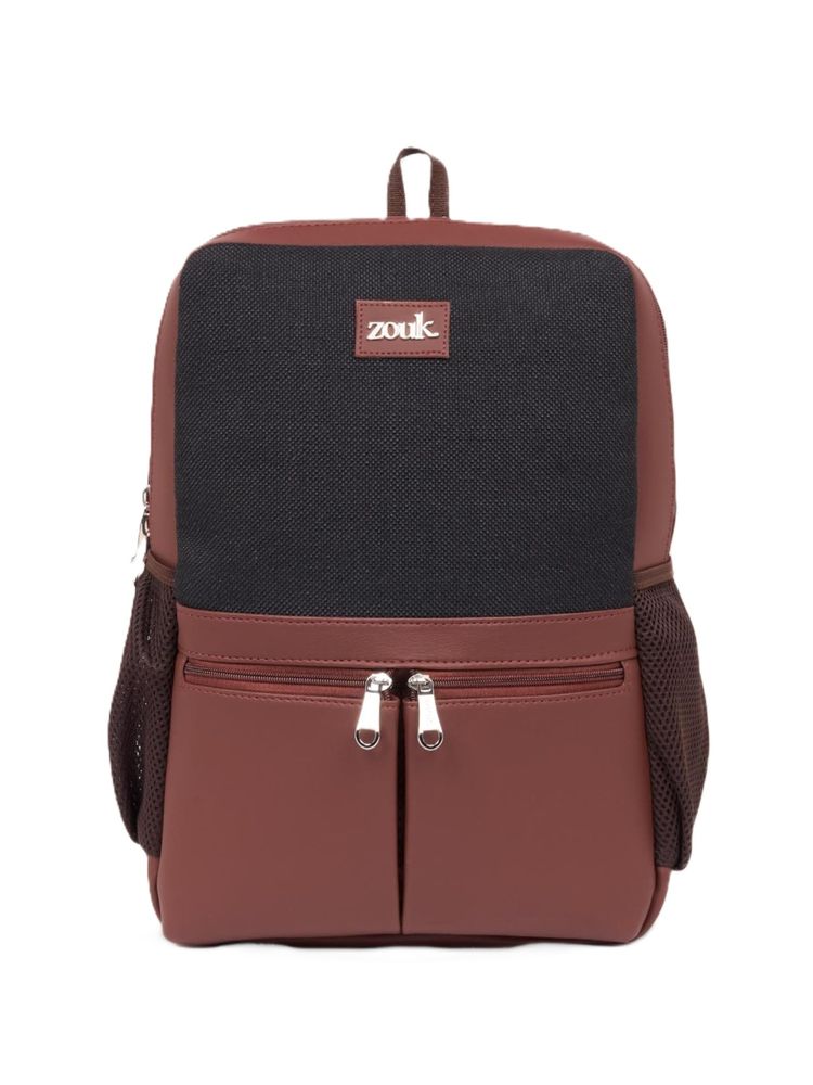 Zouk Men Office Vegan Leather 15.6-Inch Laptop Backpack-image-12