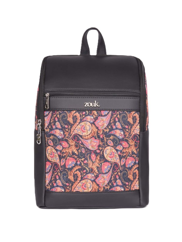 Zouk Amalia Vegan Leather Paisley Print Backpack-image-15