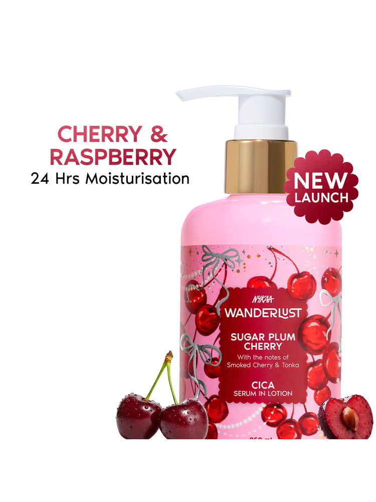 Wanderlust Sugar Plum Cherry Perfume Body Lotion - Upto 24 Hrs Moisturisation-picture-19