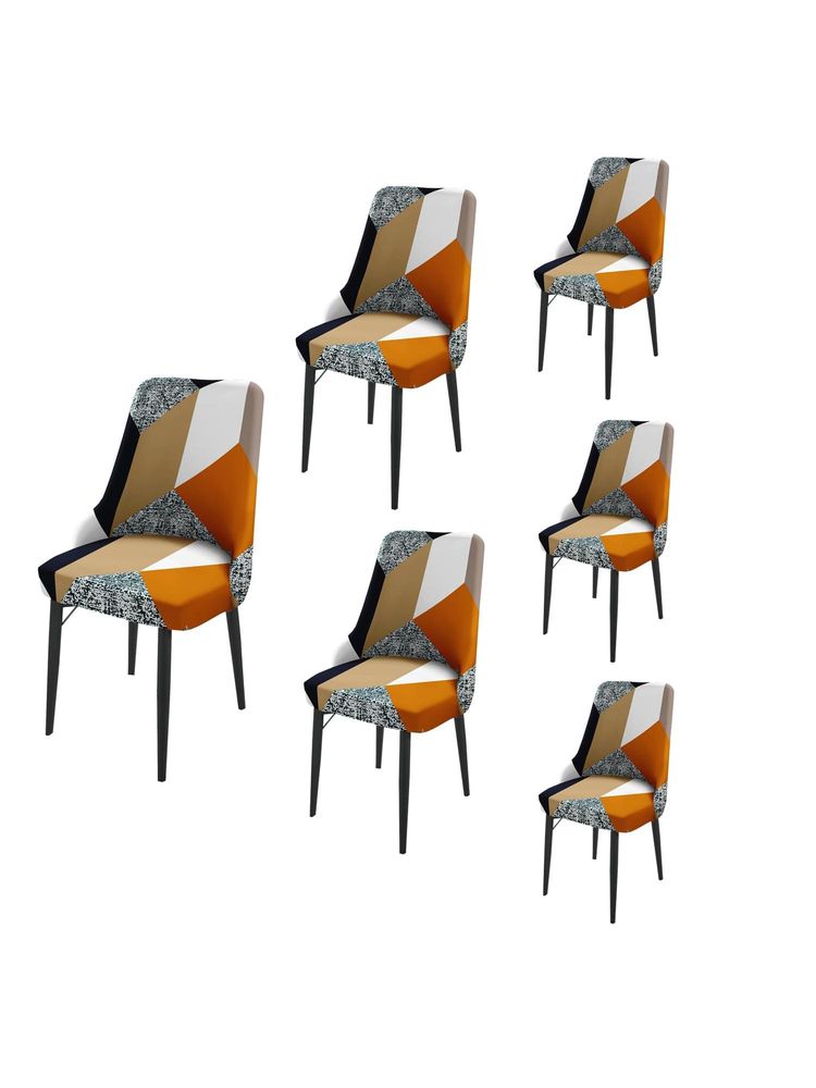 House of Quirk Stretch Removable Short Dining Chair Cover- Multi-Color (Pack of 6)-image-6