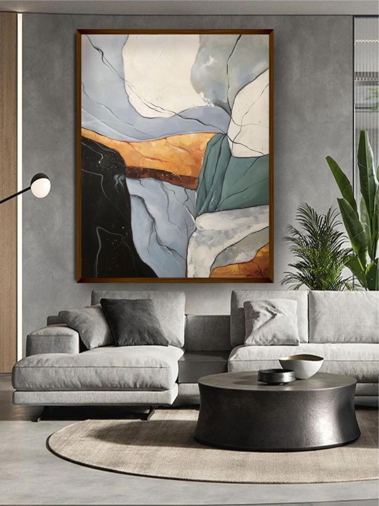 Artsense Premium Abstract Framed Canvas Wall Painting- Multi-Color-image-49