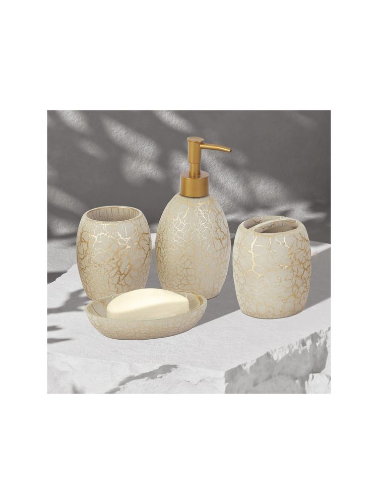 OBSESSIONS Polyresin 4 Pieces Bathroom Set Beige-image-12