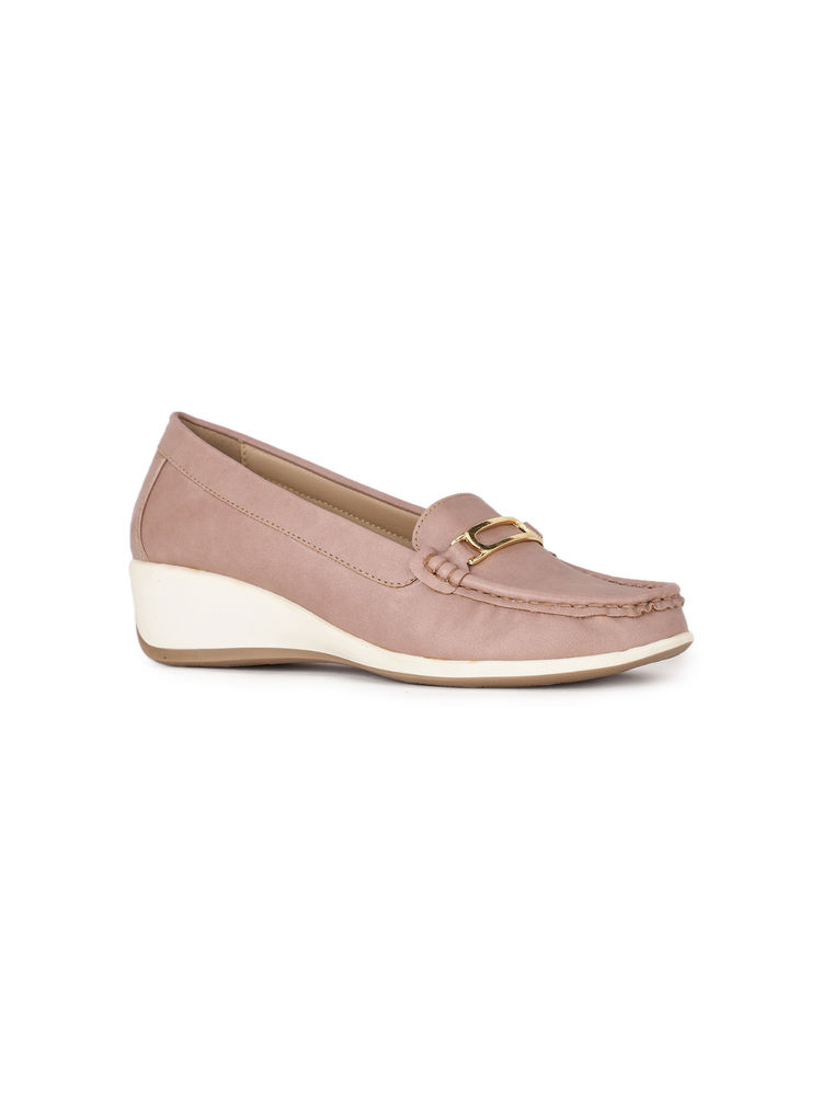 Bata Solid Pink Loafers