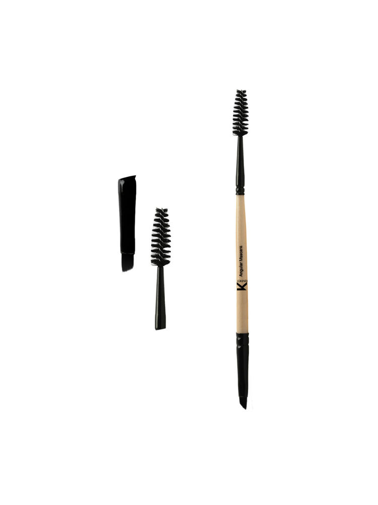 KINDED Professional Natural Wooden Handle 2 in 1 Masaca & Angular Makeup Brush-picture-14
