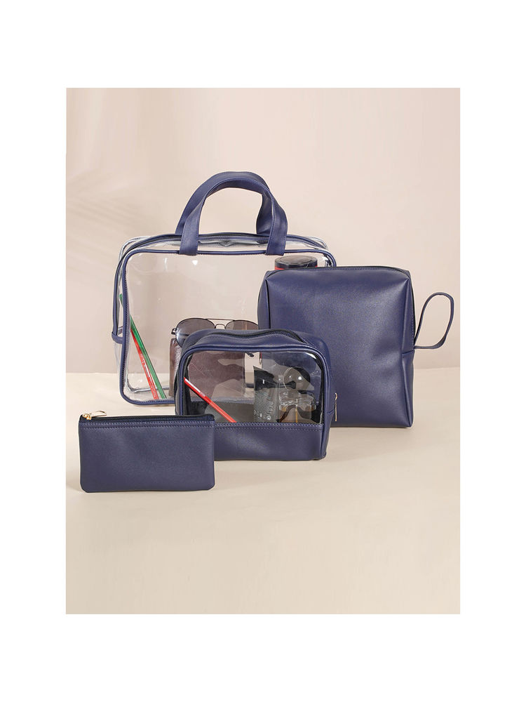 Nestasia Navy Blue Travel Kit (Set of 4)-picture-1