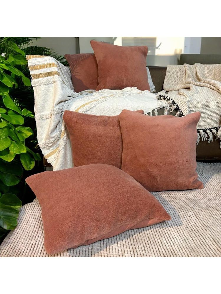 LUSHLYF Rustic Ember Plush Tufted Cushion Cover Terracotta Decorative (Pack of 5)-image-25