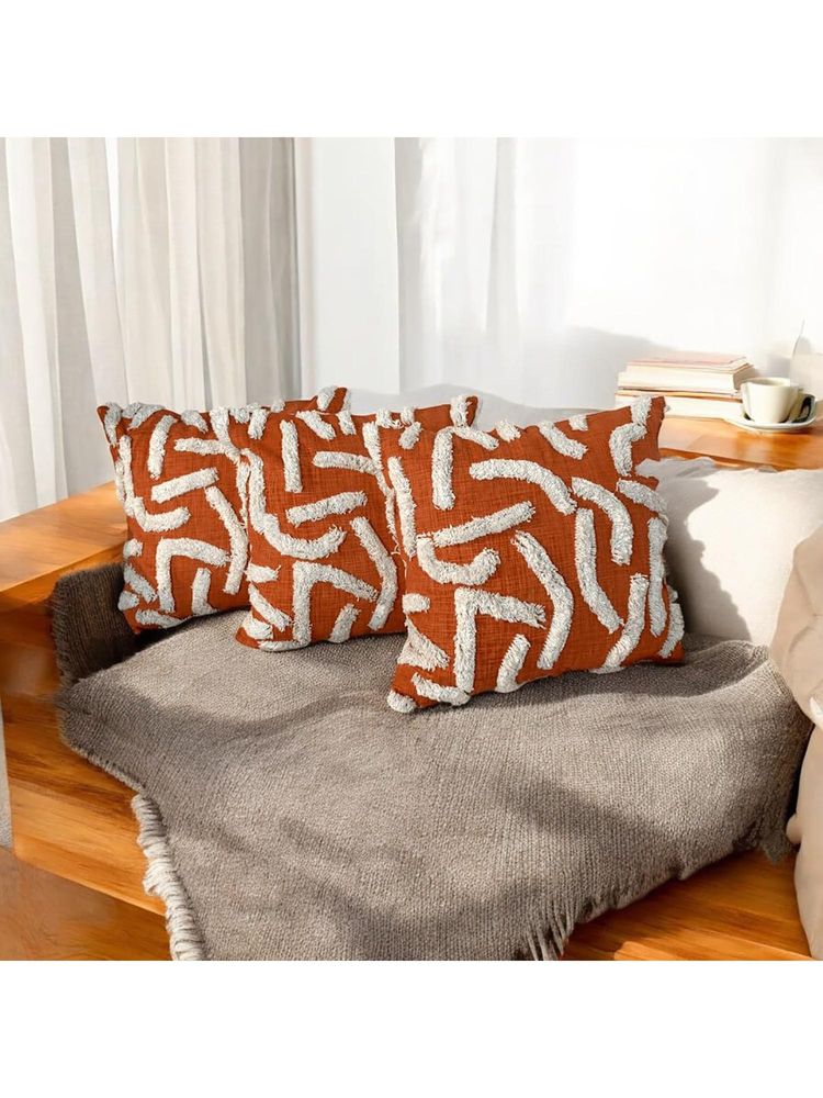 LUSHLYF Rustic Waves Tufted Cushion Cover White Wave (Pack of 3)-image-2