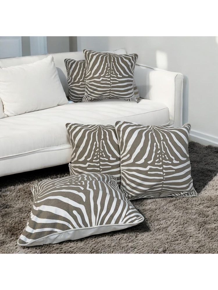 LUSHLYF Zebra Stripes Tufted Cushion Cover Handcrafted Tufted Design (Pack of 5)-image-7
