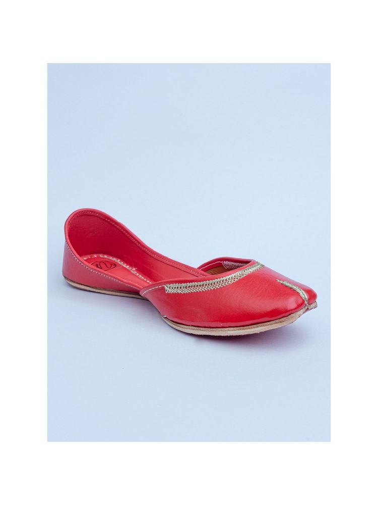 NR BY NIDHI RATHI Solid Red Juttis-picture-16