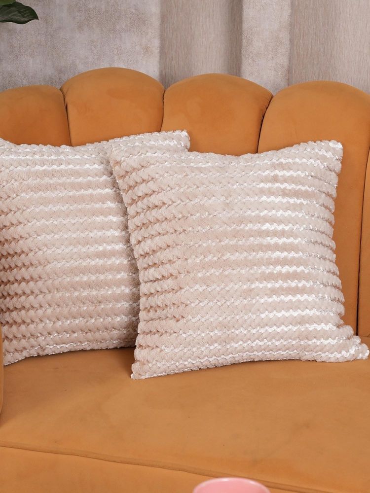 HOME 360 Beige Satin Quirky Cushion Cover (Pack of 2)-image-34