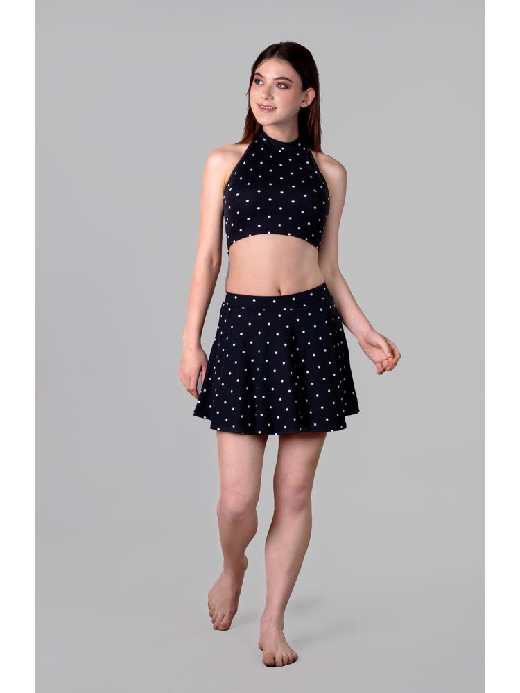 Keepfit Black Printed Sleeveless Top And Skirt-picture-26