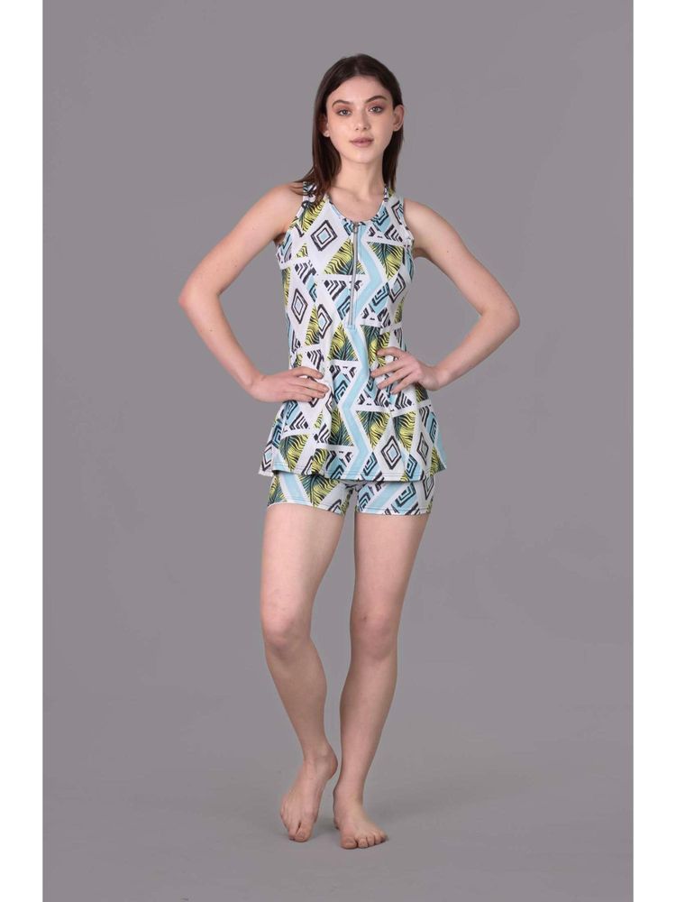 Keepfit Multi-Color Abstract Sleeveless Top and Shorts-picture-12