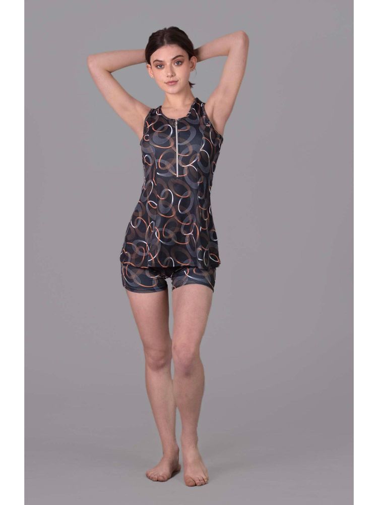 Keepfit Multi-Color Abstract Sleeveless Top and Shorts-image-15
