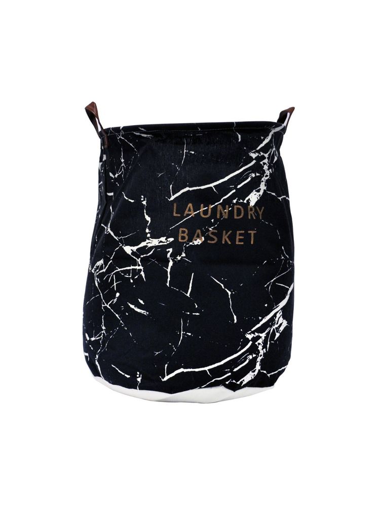 EZ Life Classy Black with Random White Streaks Laundry Basket 40 x 50 cms -1 Pc-picture-24