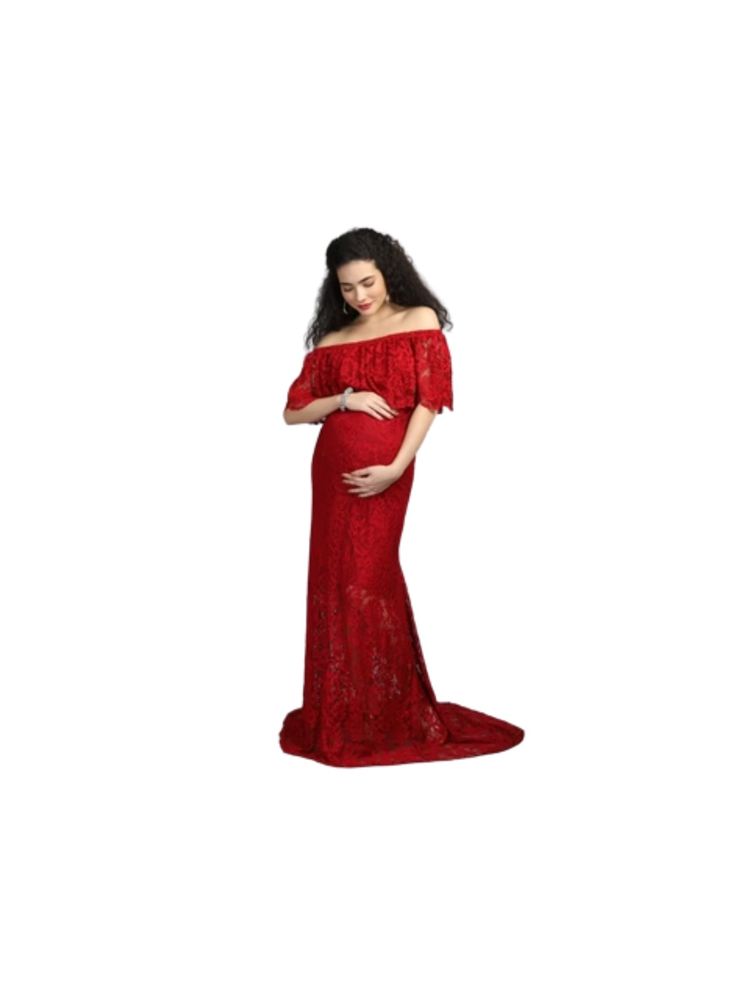 The Mom Store Elegant Wine Maternity Dress - Maroon-picture-29