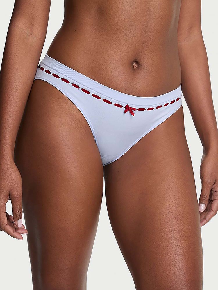 Victoria's Secret White Self Design Regular Bikini Panty-image-37