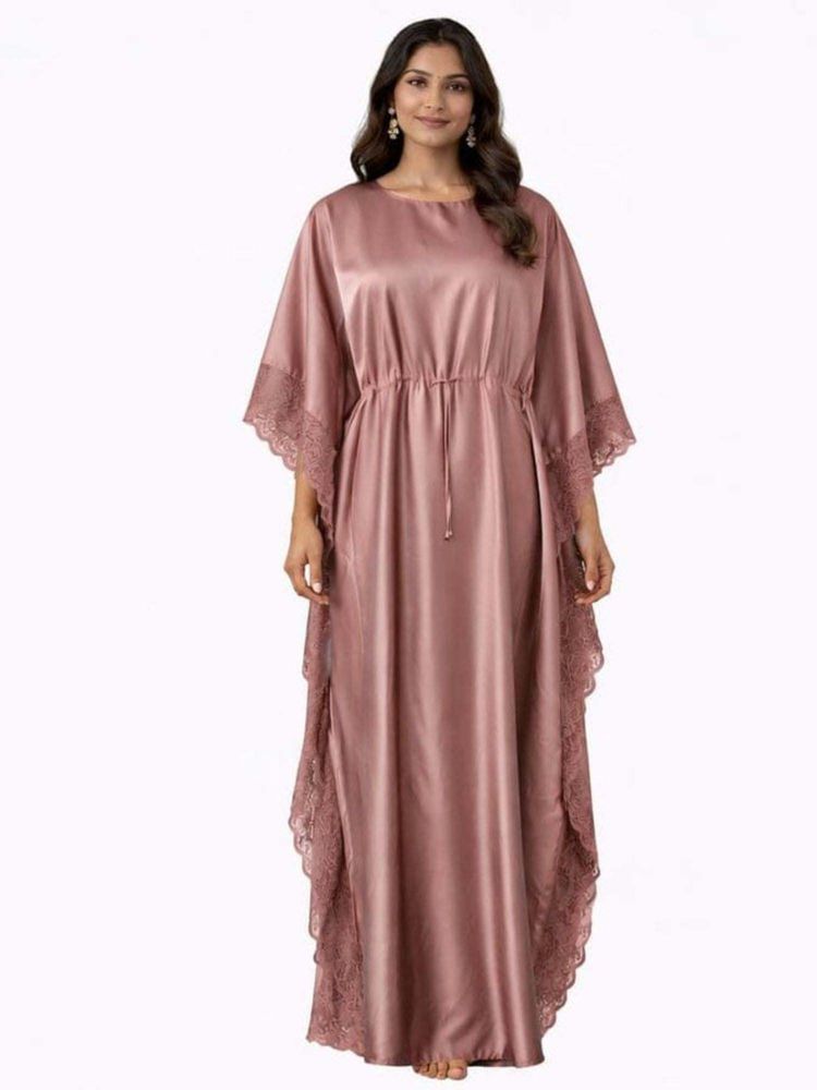 KOI SLEEPWEAR Pink Solid A-Line Kaftan Dress-image-44