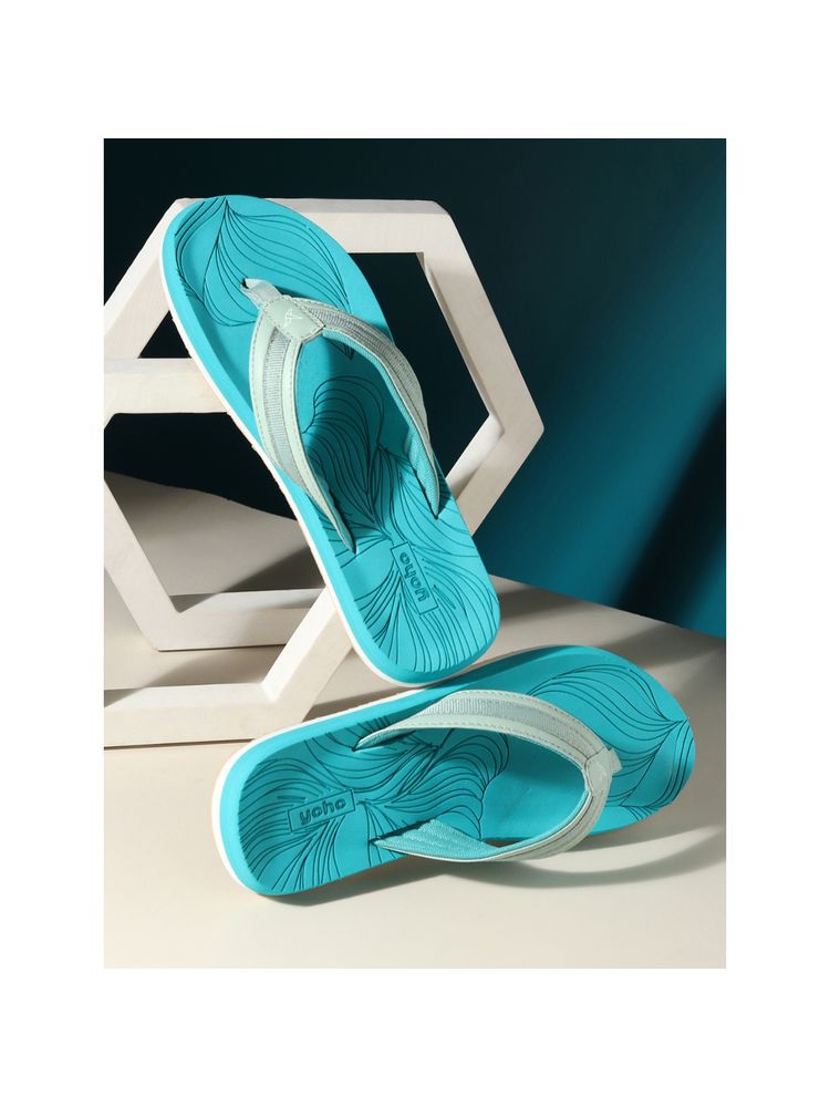 Yoho Velora Turquoise Women Stylish Lightweight Flipflops-image-35