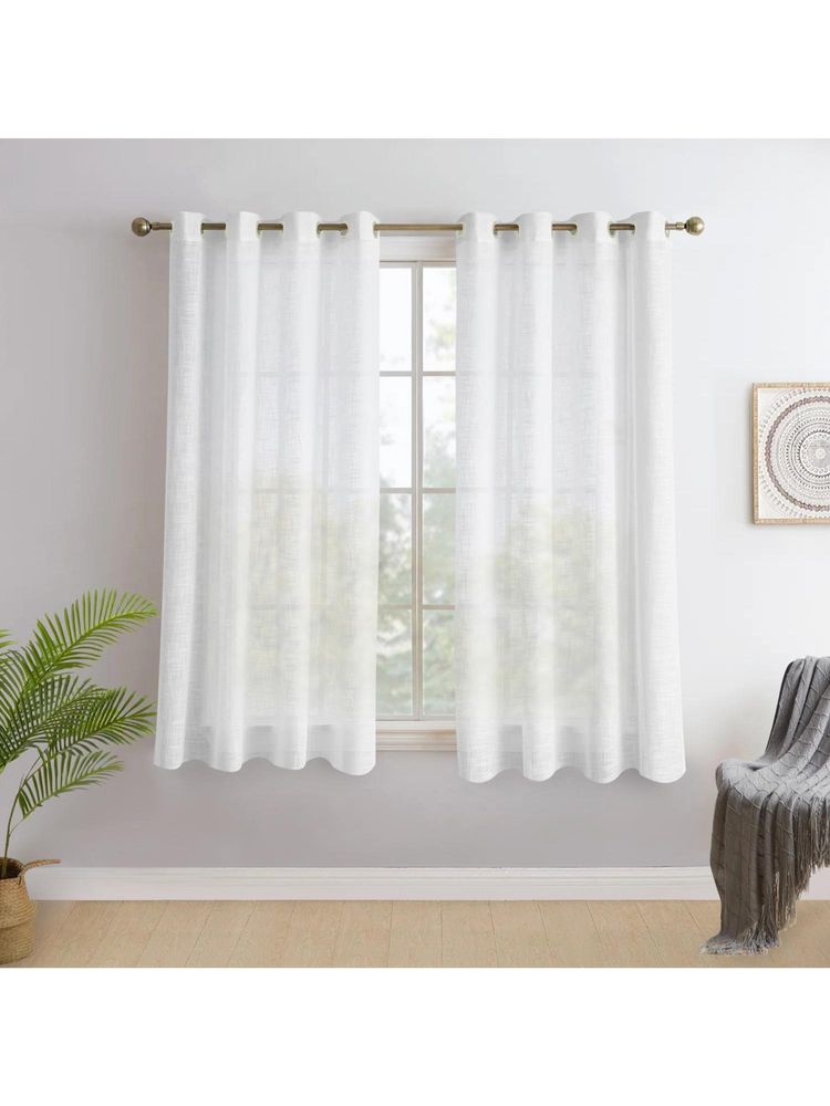 Story@Home Serene Off White Solid Window Curtain 5 Feet-picture-15