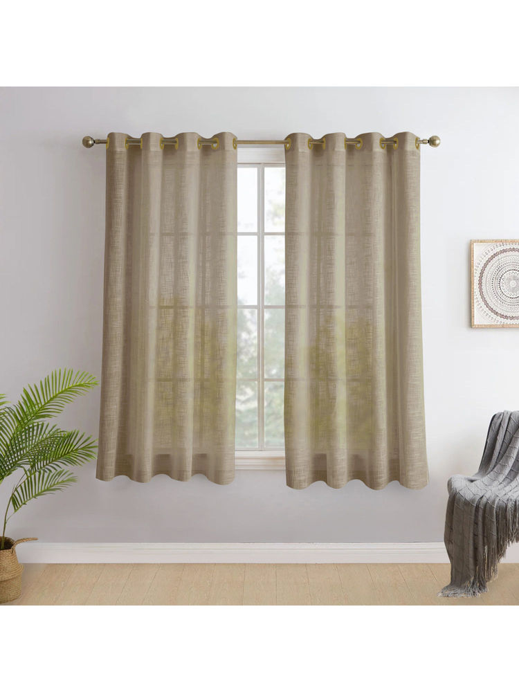 Story@Home Serene Beige Solid Window Curtain