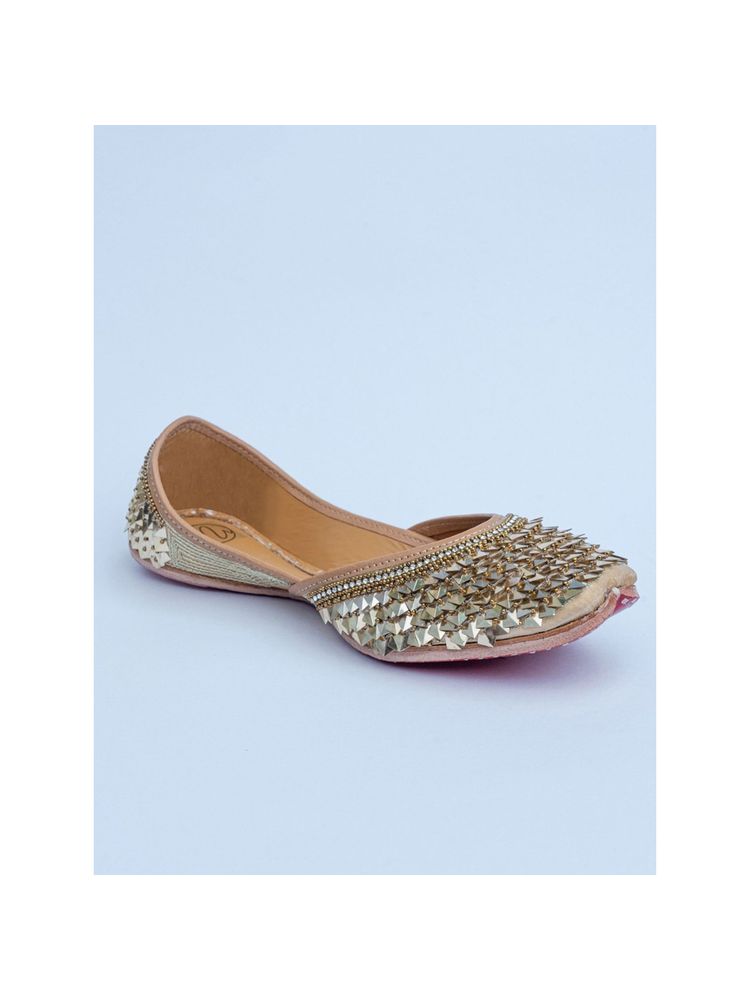 NR BY NIDHI RATHI Embellished Gold Juttis-image-46