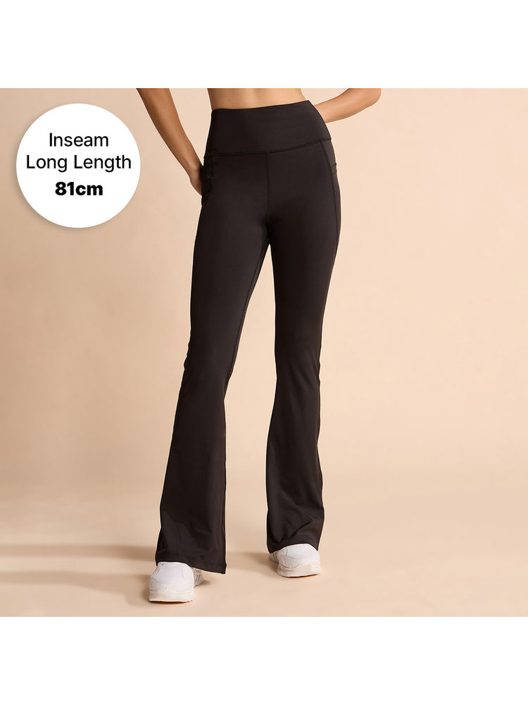 Kica Women Stretchable Long Length Flared Pants Black-picture-12