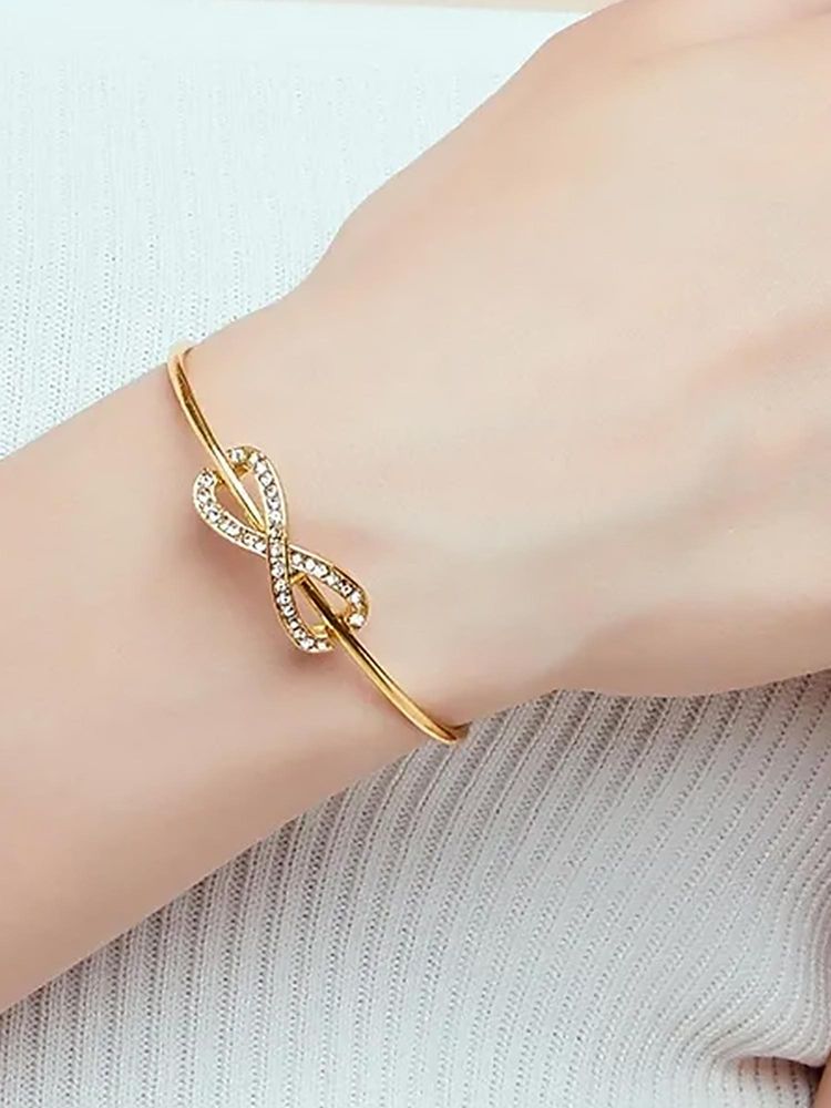 Peora Gold Plated American Diamond Studded Kada Bracelet Stylish Fashion Gift for Women-picture-9