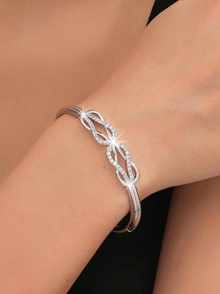 Peora Silver Plated American Diamond Studded Bracelet Kada Stylish Fashion Gift for Women-image-36