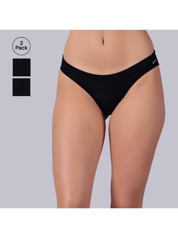 Tailor and Circus Womens Pack of 2 Low Rise Mid Coverage Micro Modal Fabric Bikinis-image-9