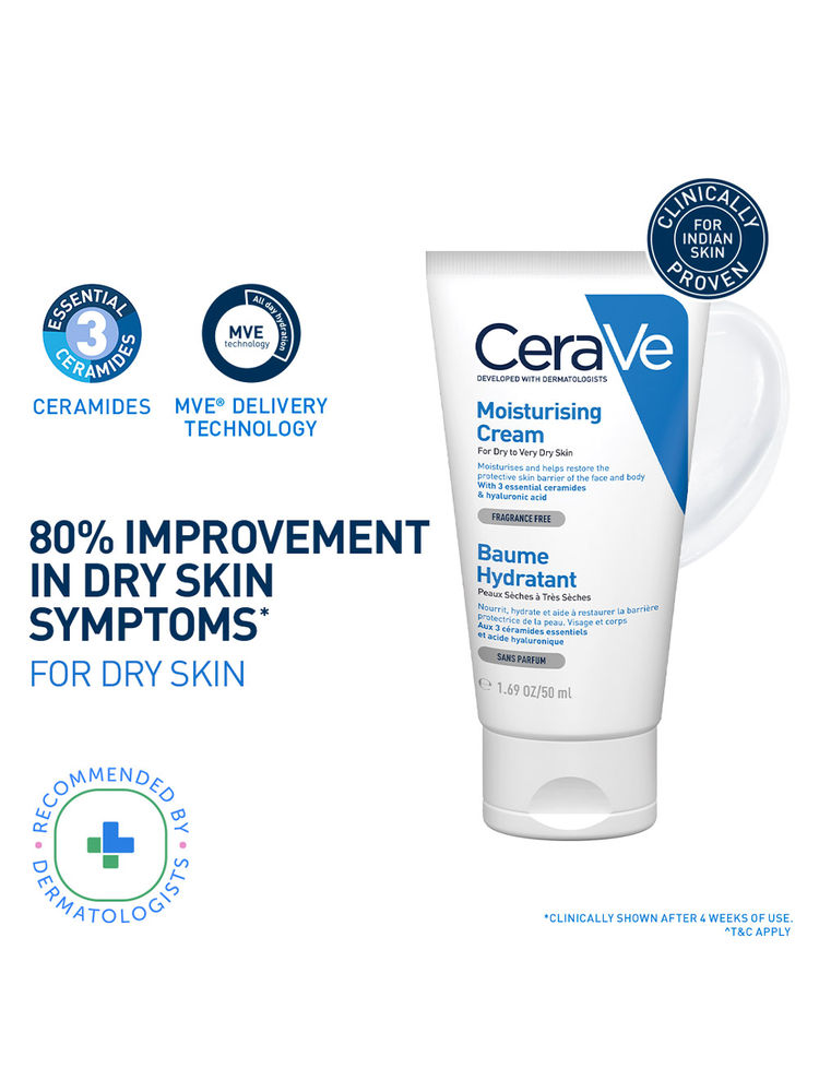 CeraVe Moisturizer For Dry Skin with Ceramides, Niacinamide & Hyaluronic Acid for Barrier Repair