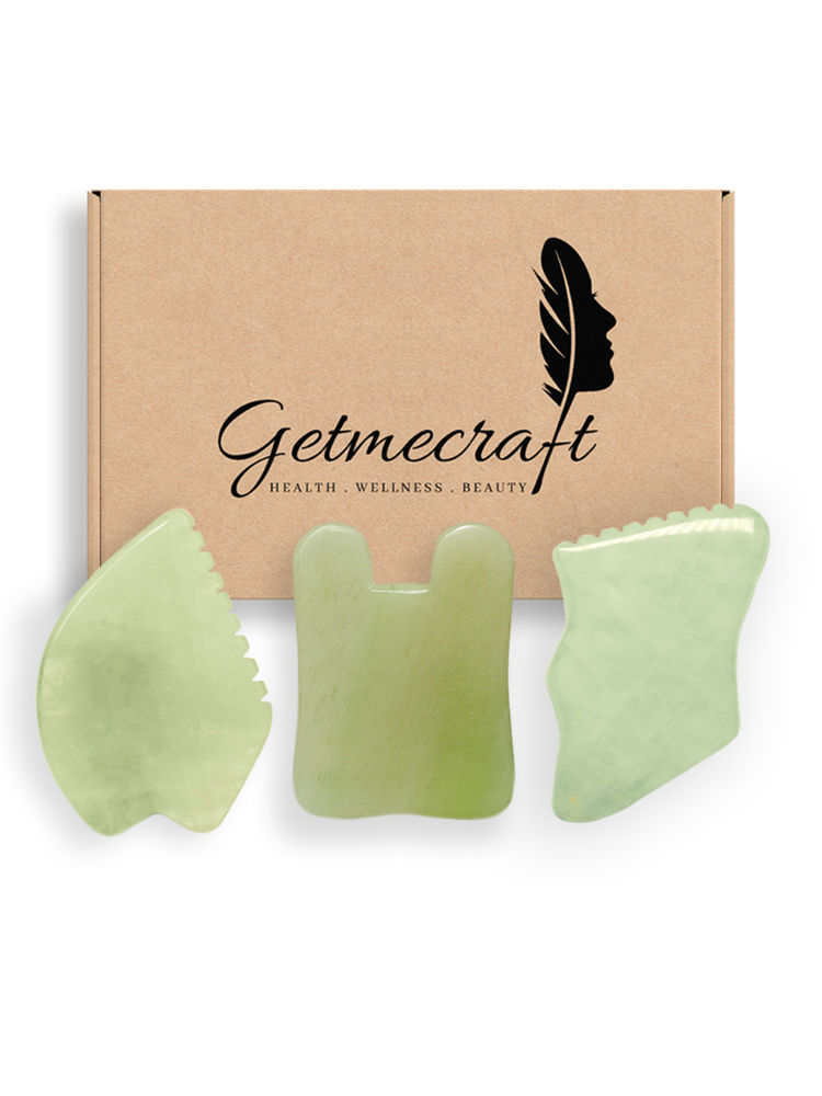 Getmecraft Jade Leaf, Rabbit Ear And Teeth Edge Shape Gua Sha Massage Tool Set-picture-16