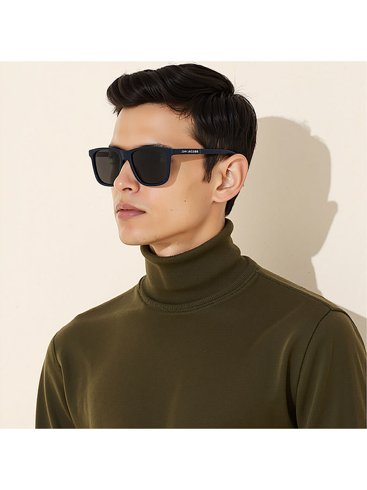 John Jacobs Unisex Full Polarised Uv Protected Stylish & Premium Rectangle Black Lens Sunglasses-picture-24