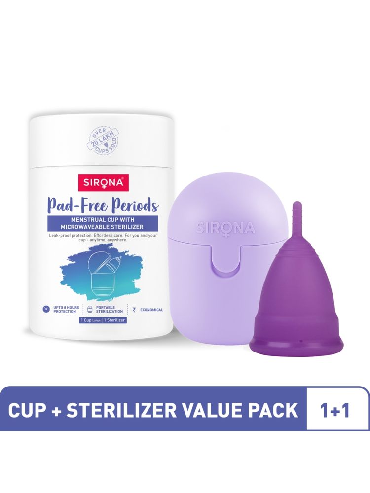 Sirona FDA Approved Reusable Menstrual Cup (Large) with Portable Microwaveable Sterilizer-picture-13