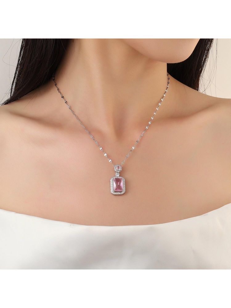 Salty Women Pink Elegance Studded Gem Necklace-image-4