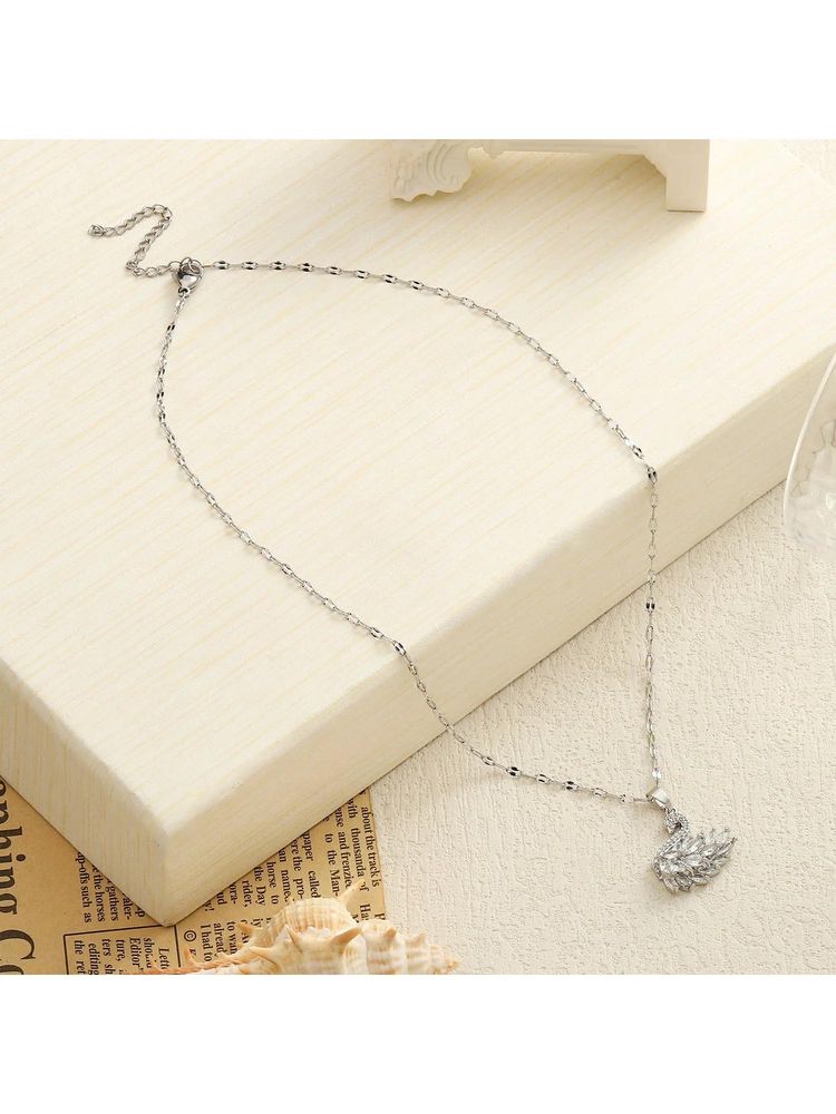 Salty Women White Millenia Dancing Swan Necklace-image-4