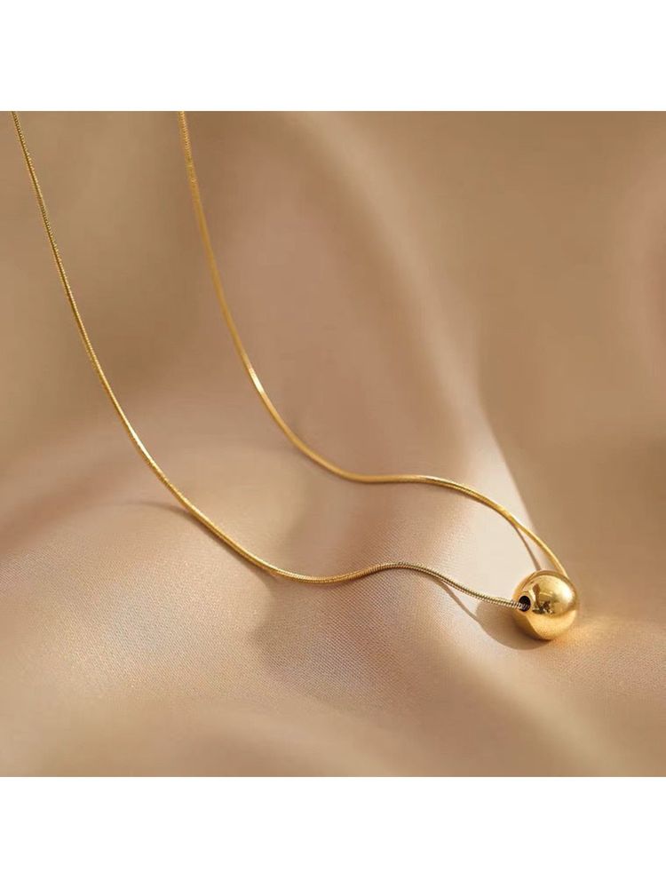 Salty Women Dream Ball Golden Necklace-image-45