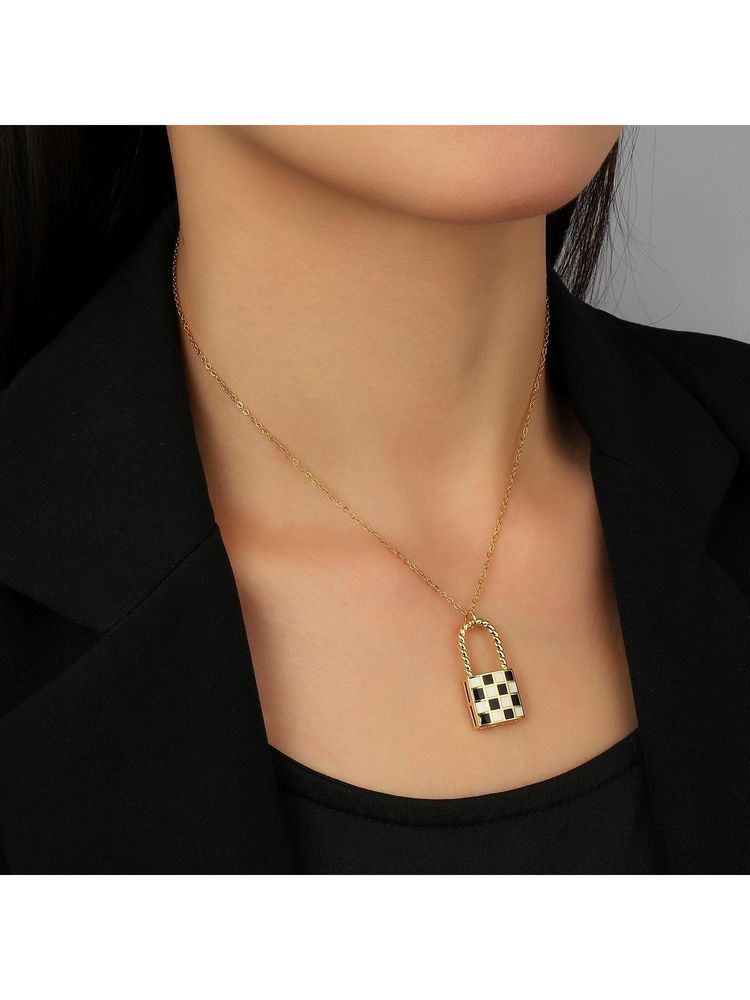 Salty Women Black and White Love Lock Necklace-image-46