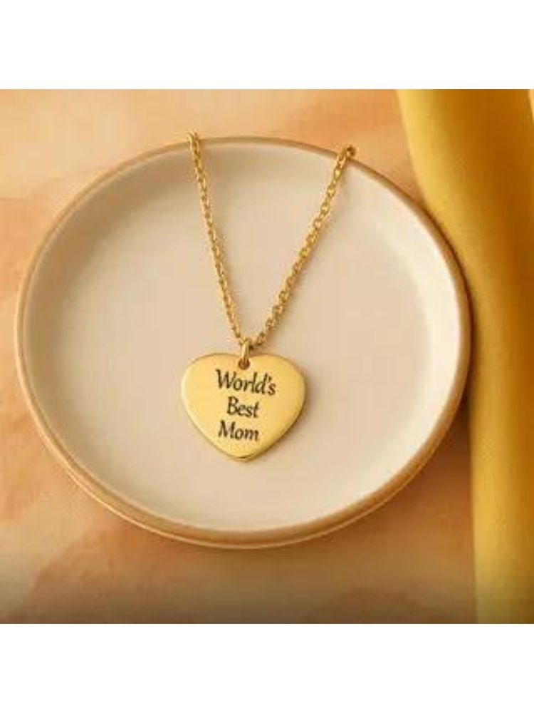 Salty Women Gold World Best Mom Pendant Necklace-image-39