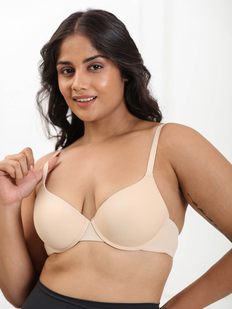 Underneat Beige Women Lightly Padded Everyday Seamless T Shirt Bra-image-28