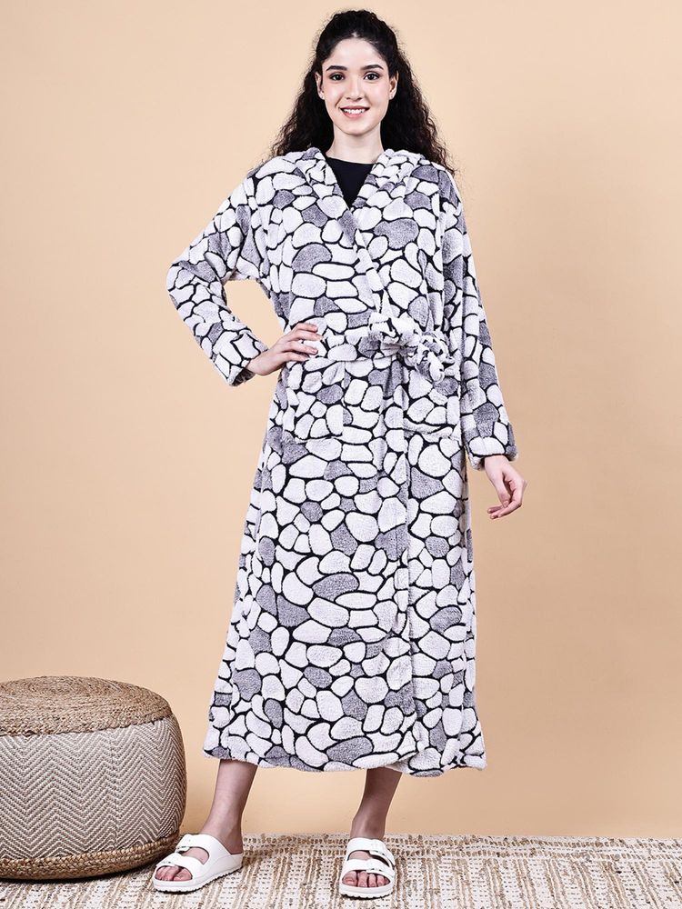 Secret Wish Grey Fur Winter Robe-picture-23