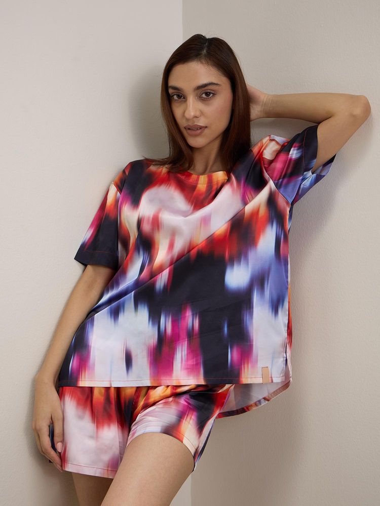 Sweet Dreams Womens Solid Silky Top With Shorts-picture-20