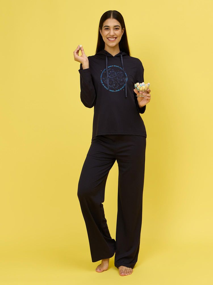 Sweet Dreams Womens Minions Hooded Top With Pyjama Navy Blue-picture-25
