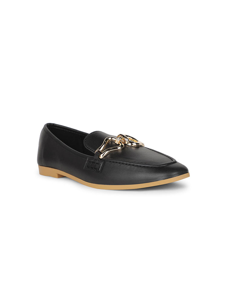 Bata Black Womens Loafers-picture-17