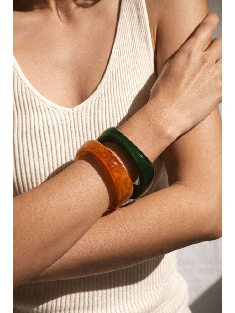 Niska Ivory and Ember Resin Bangles (Pack of 2)-image-22