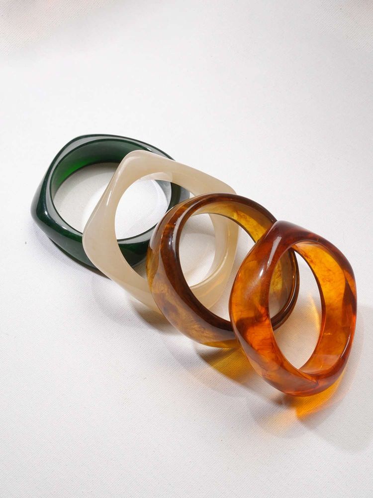 Niska Ivory and Ember Resin Bangles (Pack of 4)-image-23